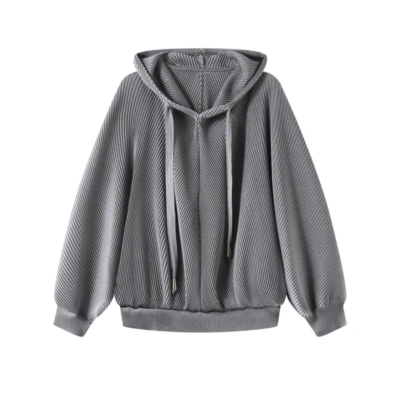 YUDX Pleated Hooded Sweatshirt Pants 2 Pieces Loose Plus Size Hundred Jacket + Trousers Women's Set 2025 Autumn New - Image 2