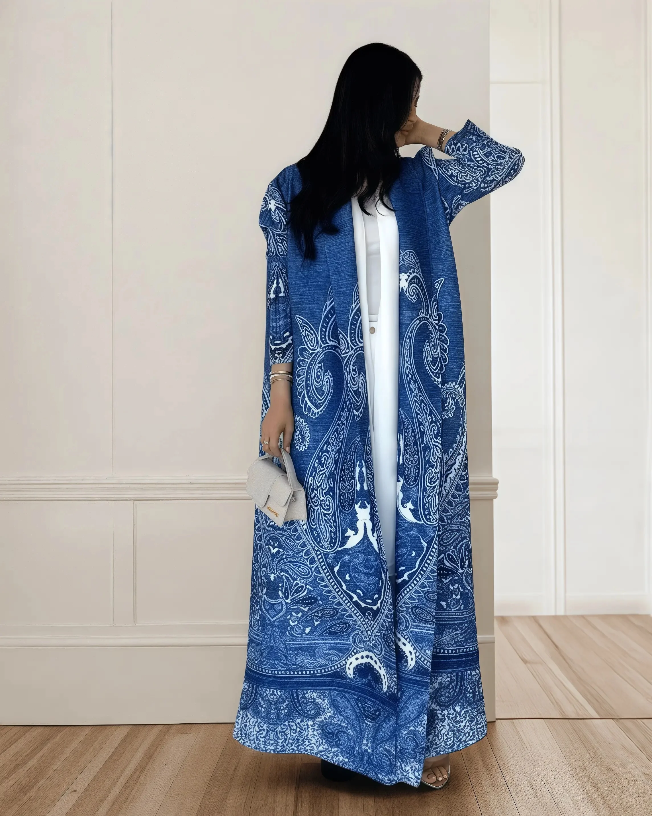 YUDX Miyake Pleated Print Foldable Collar Women's Long Sleeve Robe 2024 New Winter Original Design Fashion Cardigan Coat - Image 3